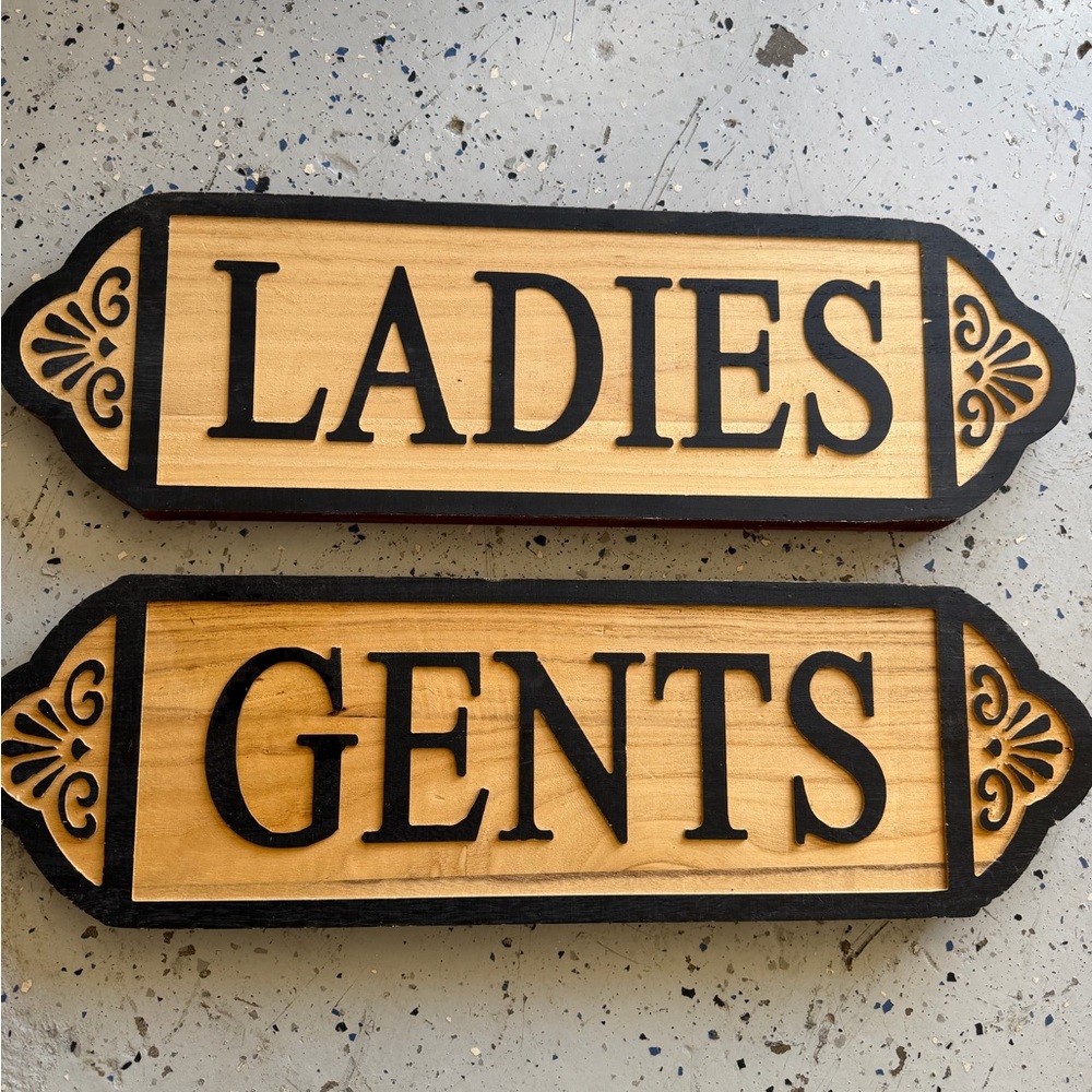 Guc hobby lobby Natural Wood Decor signs. Brown wood w black lettering.